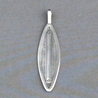 Wholesale-sterling silver strip pendant with The Silver Mesas hand stamped Feather design.