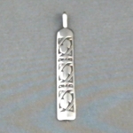 Sterling silver strip pendant with The Silver Mesa's hand stamped Fret design.